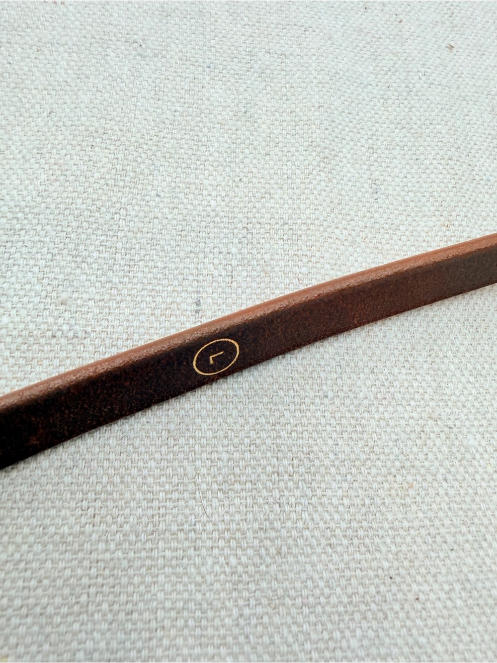 J. Crew Narrow Tan Leather Belt with Gold Hook Buckle - Picture 3 of 4